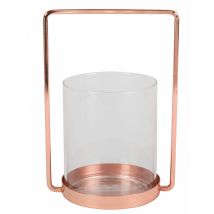 Theelichthouder in rosé gouden lijst 19,5 cm