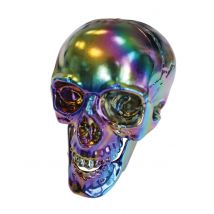 Halloween schedel met metalen reflecties 20 cm