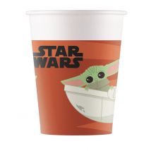 8 Baby Yoda The Mandalorian papieren bekers 200 ml