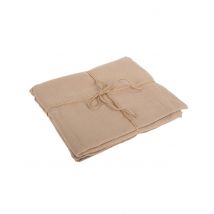 Taupe katoenen gaas tafelkleed 130 x 240 cm