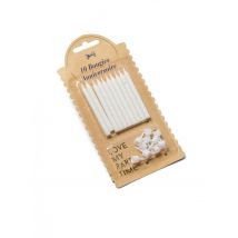 10 witte kaarsen met bobeches 6 cm