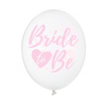 6 Transparante ballonnen Bride to be roze 30 cm