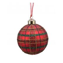 3 tartan glazen bollen 8 cm