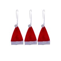 3 hangende kerstmutsen 10 cm