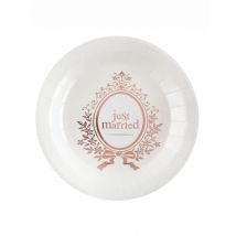 10 Just Married witte en rosé gouden papieren borden 23 cm