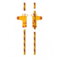 8 Get Wild safari giraffe rietjes 16 cm
