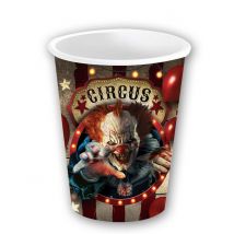 6 Halloween clowns kartonnen bekers 240 ml