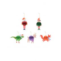 5 Kerstboomversieringen van papieren karakters