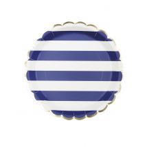 8 Geschulpte kartonnen borden maritiem 23 cm
