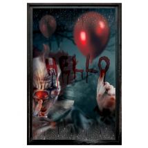 Raamdecoratie Moordende Clown 80 x 120 cm
