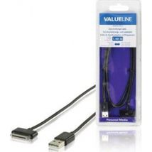 Valueline VLMB39100B10 cable de teléfono móvil USB A Apple 30-p Negro 1 m