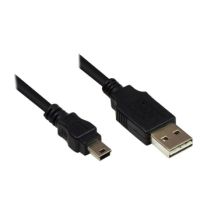 Alcasa 3310-EU005 cable USB 0,5 m USB A Mini-USB B Negro