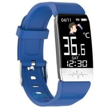 Pulsera inteligente Lkstech® con medición de temperatura corporal multifunción IP67 azul