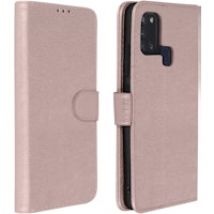 Funda Samsung Galaxy A21s Libro Billetera F. Soporte - Oro Rosa