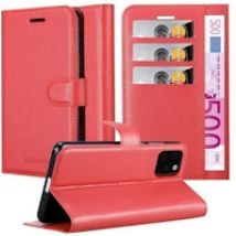 Funda Libro para Apple iPhone 11 PRO MAX (XI PRO MAX) en ROJO CARMiN - Cubierta Proteccion con Cierre Magnetico, Tarjetero y Funcion de Suporte - Etui Case Cover Carcasa