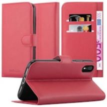 Funda Libro para Apple iPhone XR en ROJO CARMiN - Cubierta Proteccion con Cierre Magnetico, Tarjetero y Funcion de Suporte - Etui Case Cover Carcasa
