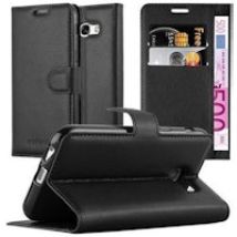 Funda Libro para Samsung Galaxy A3 2017 en NEGRO FANTASMA - Cubierta Proteccion con Cierre Magnetico, Tarjetero y Funcion de Suporte - Etui Case Cover Carcasa