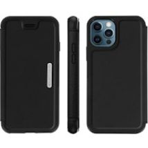 Funda iPhone 12 / 12 Pro Tarjetero Piel Auténtica Serie Strada - Negro