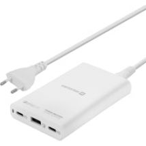 Cargador USB-C a 60W 2X USB-C 1x USB Power Delivery y QC 3.0 - Blanco