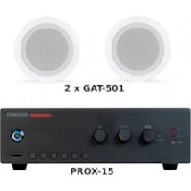 FONESTAR PACK AHORRO 50 - AMPLIFICADOR PROX-15 + PAREJA ALTAVOCES DE TECHO GAT-501