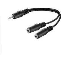 Microconnect 3.5mm - 2 x 3.5mm, M-F cable de audio 0,2 m 3,5mm Negro