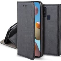 Funda para Samsung A21s, Negra - Flip Cover Smart Magnética con Soporte y Cartera para Tarjetas