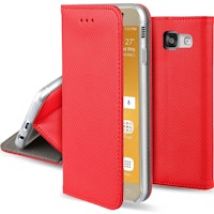 Funda para Samsung A5 2017, Rojo - Flip Cover Smart Magnética con Soporte y Cartera para Tarjetas