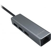 Hub USB 3.0 s A106-0401/ 3 Puertos USB/ 1 RJ45/ Gris