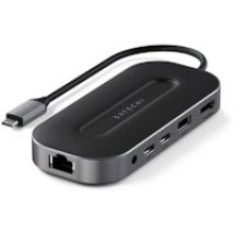 Satechi ST-U4MGEM base para portátil y replicador de puertos Alámbrico USB4 Negro, Gris