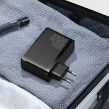 Cargador rápido 100 W, cargador PD (fuente de alimentación) USB C con GaN II Tech 4 puertos 2USB-C  2USB-A negro, conector USB-C