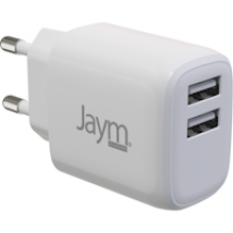 Cargador de red rápido USB-A doble de 12 W y 2,4 A Blanco