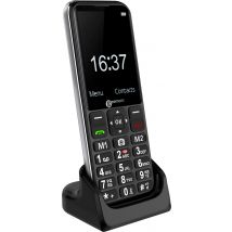 Teléfono para personas mayores Botón SOS Compatible Negro