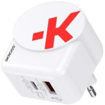 Skross 1.302424 cargador de dispositivo móvil Cámara digital, Lector de libros electrónicos, Portátil, Batería portátil, Smartphone, Reloj inteligente, Tableta Blanco Corriente alterna Carga rápida Interior