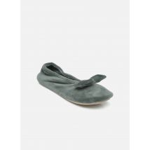 Isotoner - Pantoffels Ballerine Velours – Grand Nœud W - Groen - Maat 37 - 38