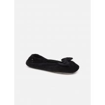 Isotoner - Pantoffels Ballerine Velours Bio – Grand Nœud W - Zwart - Maat 37 - 38