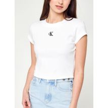 Calvin Klein Jeans - Ropa Ck Rib Cropped Slim Tee - Blanco - Talla L