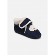 Isotoner - Bottillons Velcro Fille - Micro-Eponge Blu - Pantofole - Taglia 21