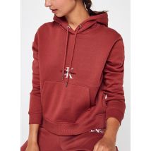 Calvin Klein Jeans - Monogram Logo Hoodie Femme Rosso - Abbigliamento - Taglia XS
