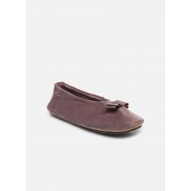 Isotoner - Hausschuhe Ballerine microvelours – noeud grosgrain - braun - Größe 39