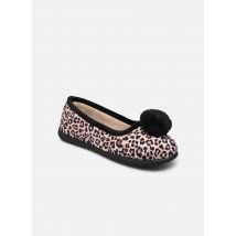 Isotoner - Pantoffels Ballerine Ergonomique EveryWear suédine – pompon fausse fourrure - Bruin - Maat 39