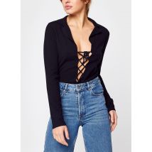 NA-KD - Bekleidung Lace Up Long Sleeve Top - schwarz - Größe M