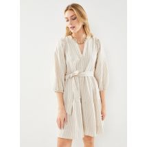 Selected Femme - Bekleidung Slfhillie 3/4 Striped Short Linen Dressb - weiß - Größe 40