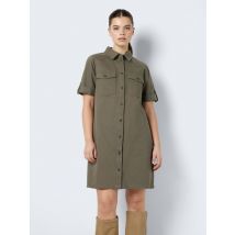 Noisy May - Bekleidung Nmnew Signe S/S Denim Dress Clr Noos - grün - Größe S