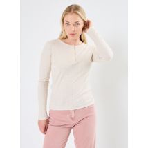 Petit Bateau - Tee Shirt ML Iconique Col Tunisien Beige - Abbigliamento - Taglia XS