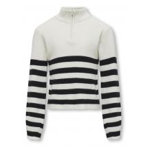 Kids Only - Bekleidung Kogfranca Half Zip L/S Stripe Knt Noos - weiß - Größe 13 - 14A