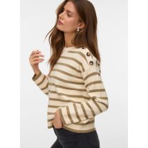 Vero Moda - Kleding VMSABA LS O-NECK BUTTON PULLOVER GA NOOS - Wit - Maat XS