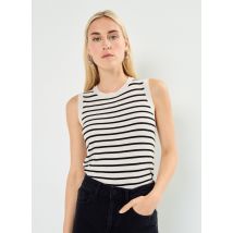 Vila - Bekleidung VIZICHA S/S O-NECK STRIPED KNIT TOP - beige - Größe XS