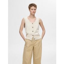 Selected Femme - Ropa SLFJILLI SL KNIT VEST - Beige
