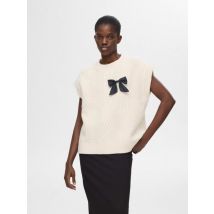 Selected Femme - Ropa SLFELINA MARIE KNIT VEST - Beige - Talla XS