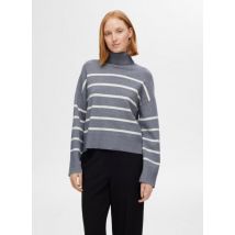 Selected Femme - Ropa SLFKAMMA LS KNIT ROLL NECK NOOS - Gris